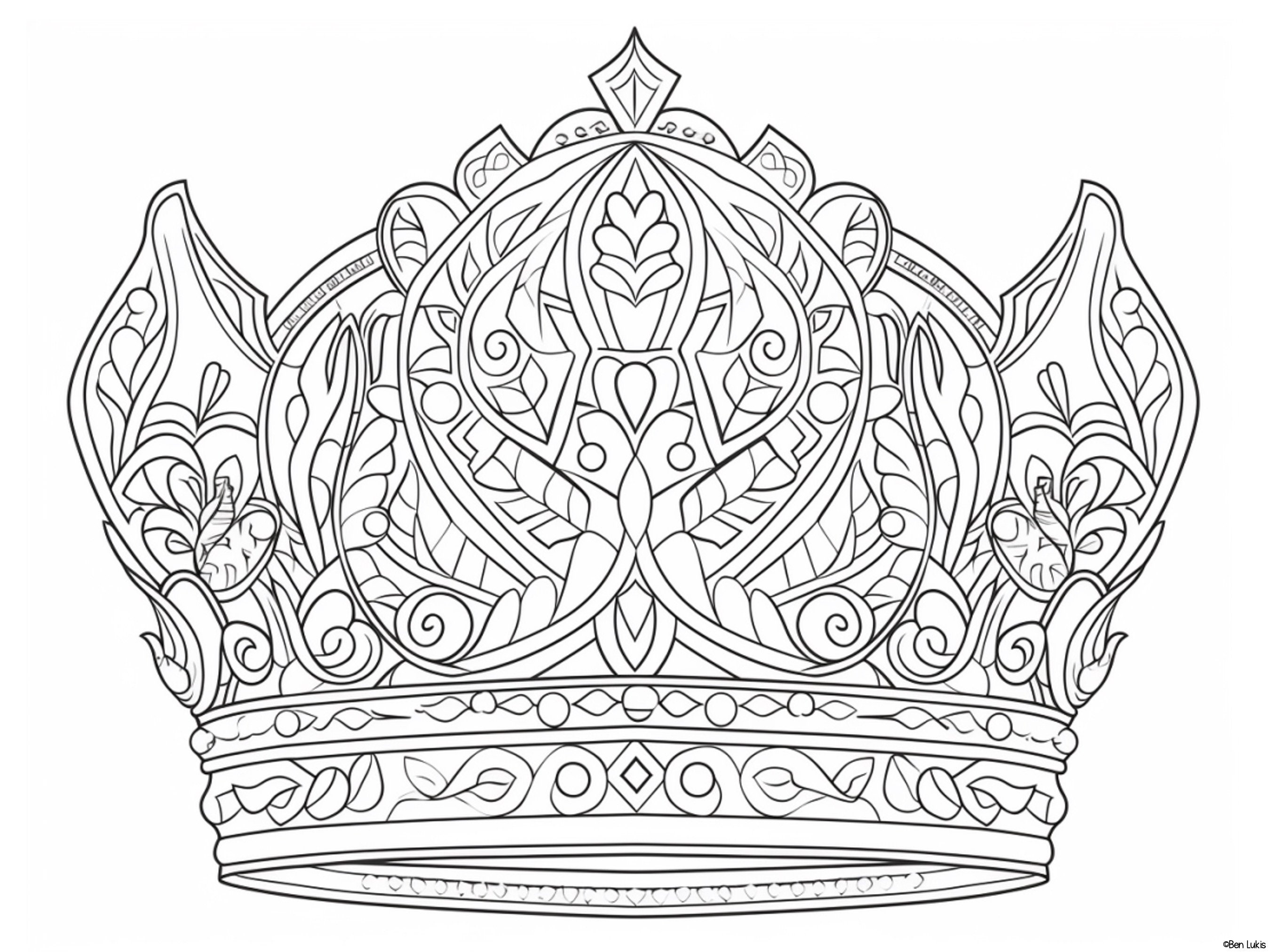 Crown coloring pages for kids and adults coronation coloring sheets crowns for a king queen prince or princess printable pdf pages