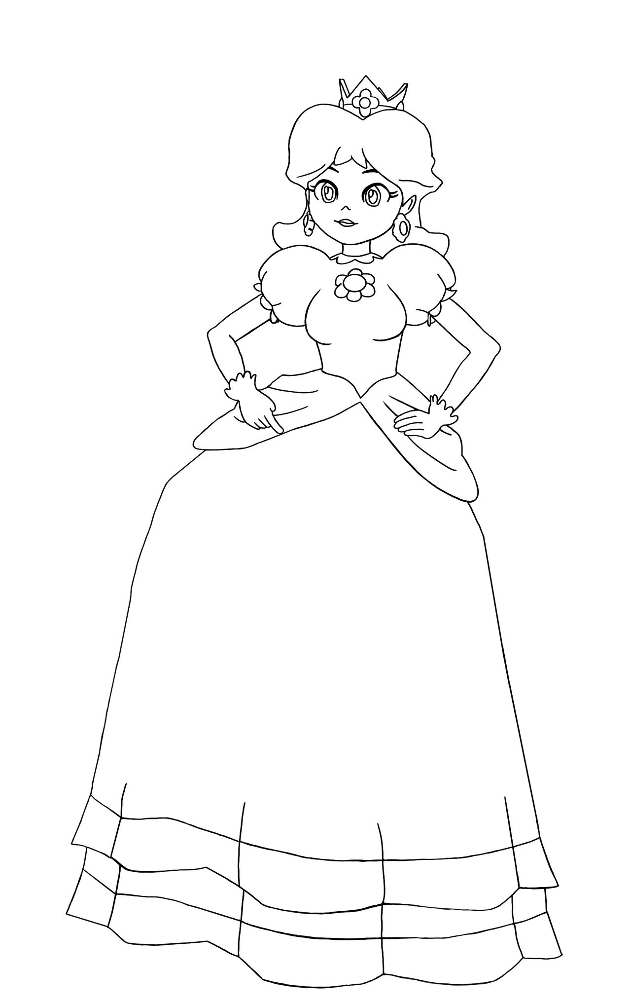 Princess daisy outline no background by minyboy on