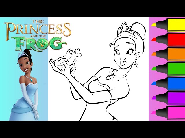 Coloring the princess and the frog disney princess coloring page for kids
