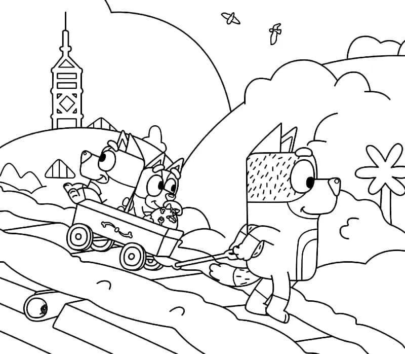 Bring bluey to life with printable coloring pages by coloringlib on
