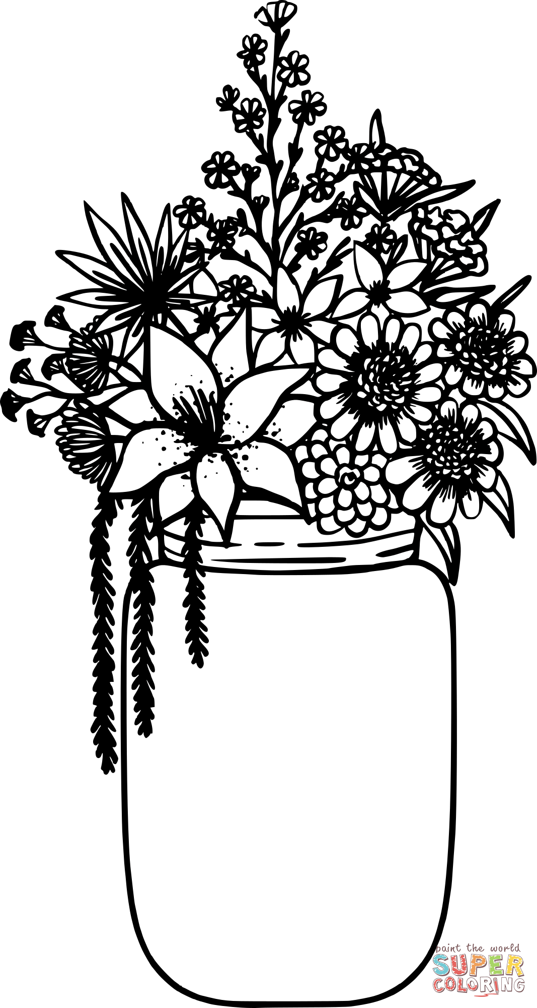 Vintage mason jar only coloring page free printable coloring pages