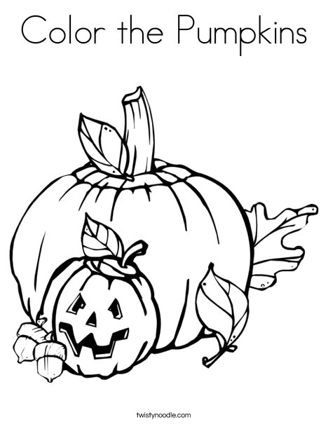 Color the pumpkins coloring page