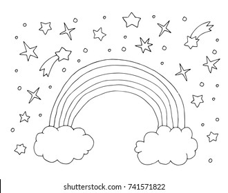 Rainbow coloring page images stock photos d objects vectors