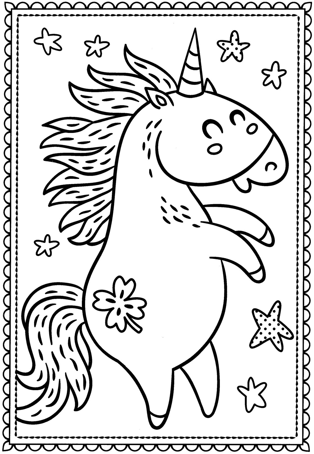 Unicorn coloring page by magnificent