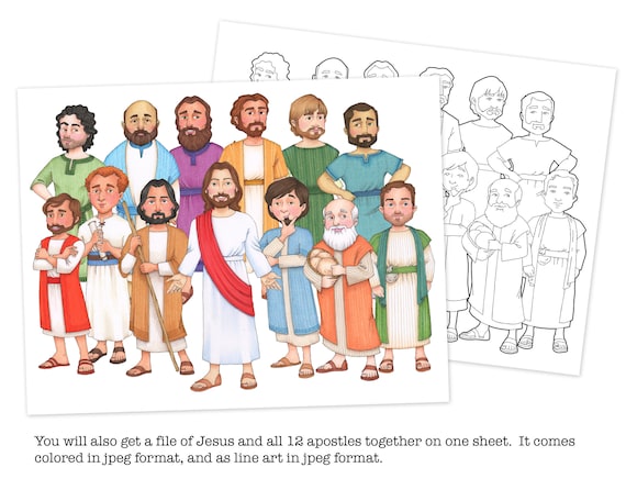 Buy jesus christ and his apostles clip art and coloring pages online in india