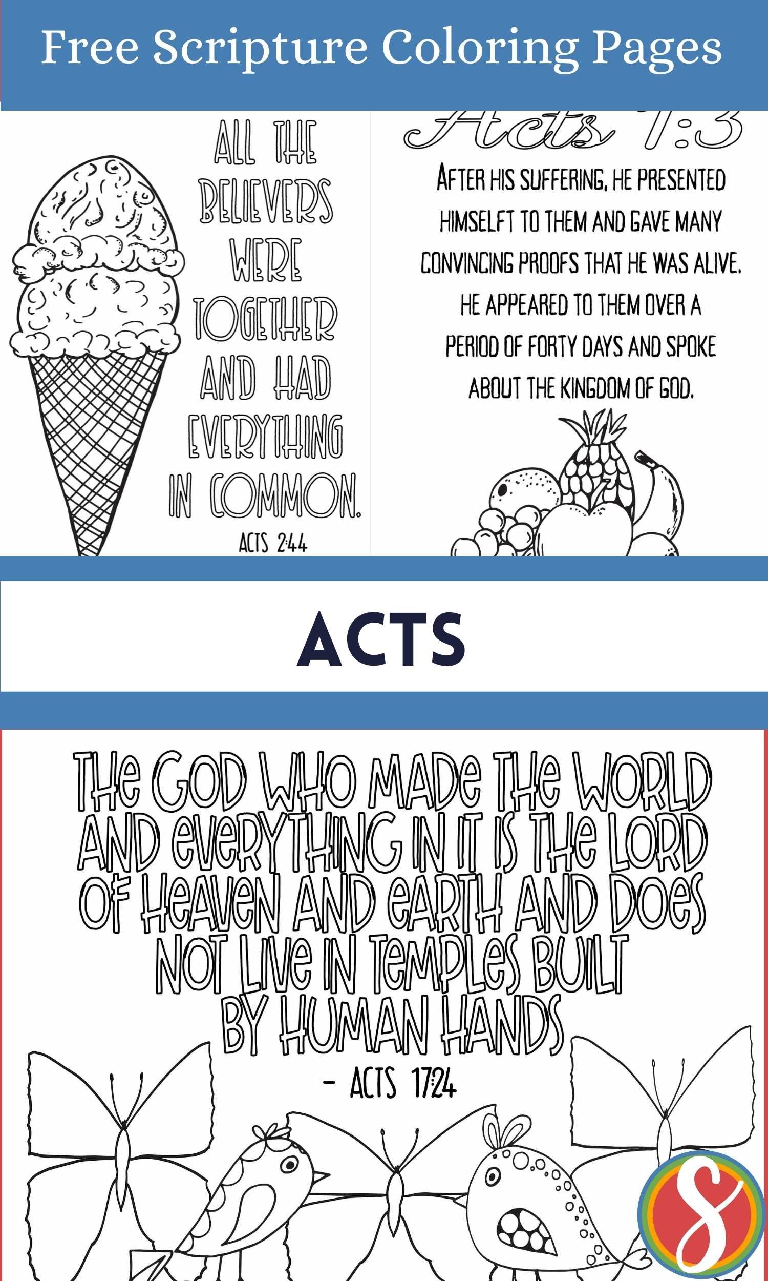 Free acts coloring pages