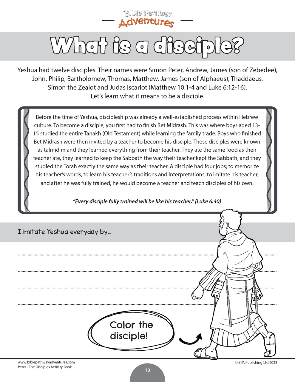 Peter the disciple activity book