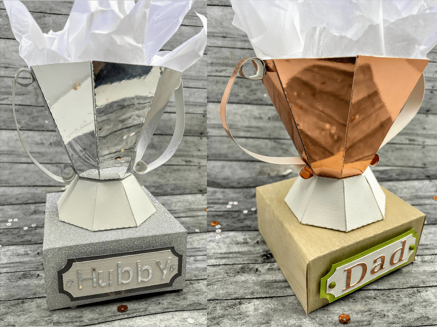 Metallic fathers day trophy and card â cardstock warehouse