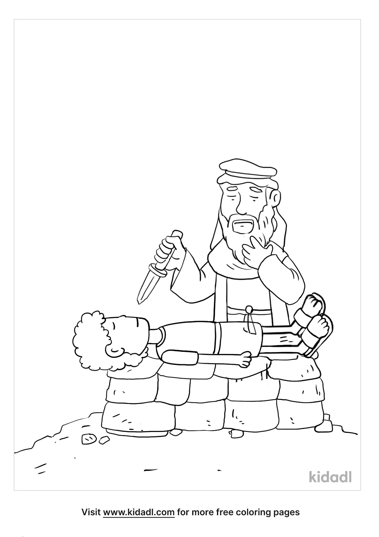 Free abraham and isaac coloring page coloring page printables