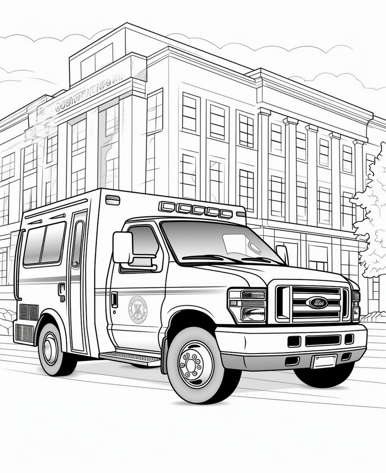 Ambulances coloring pages in premium quality by coloringbooksart on
