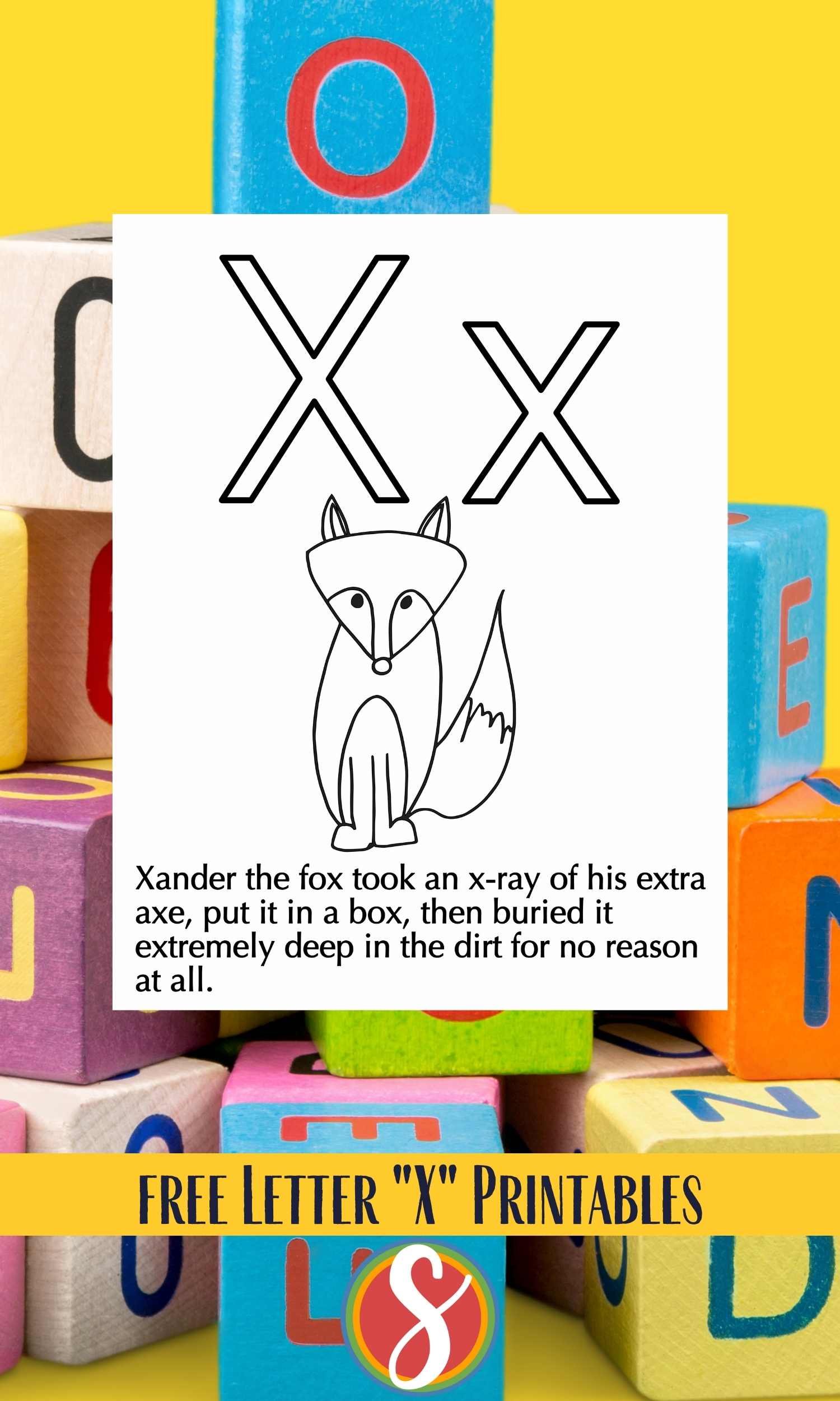 Free letter x coloring pages â stevie doodles