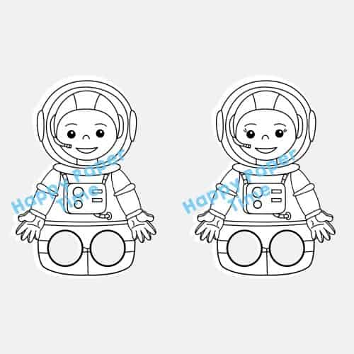 Astronaut finger puppet printable coloring