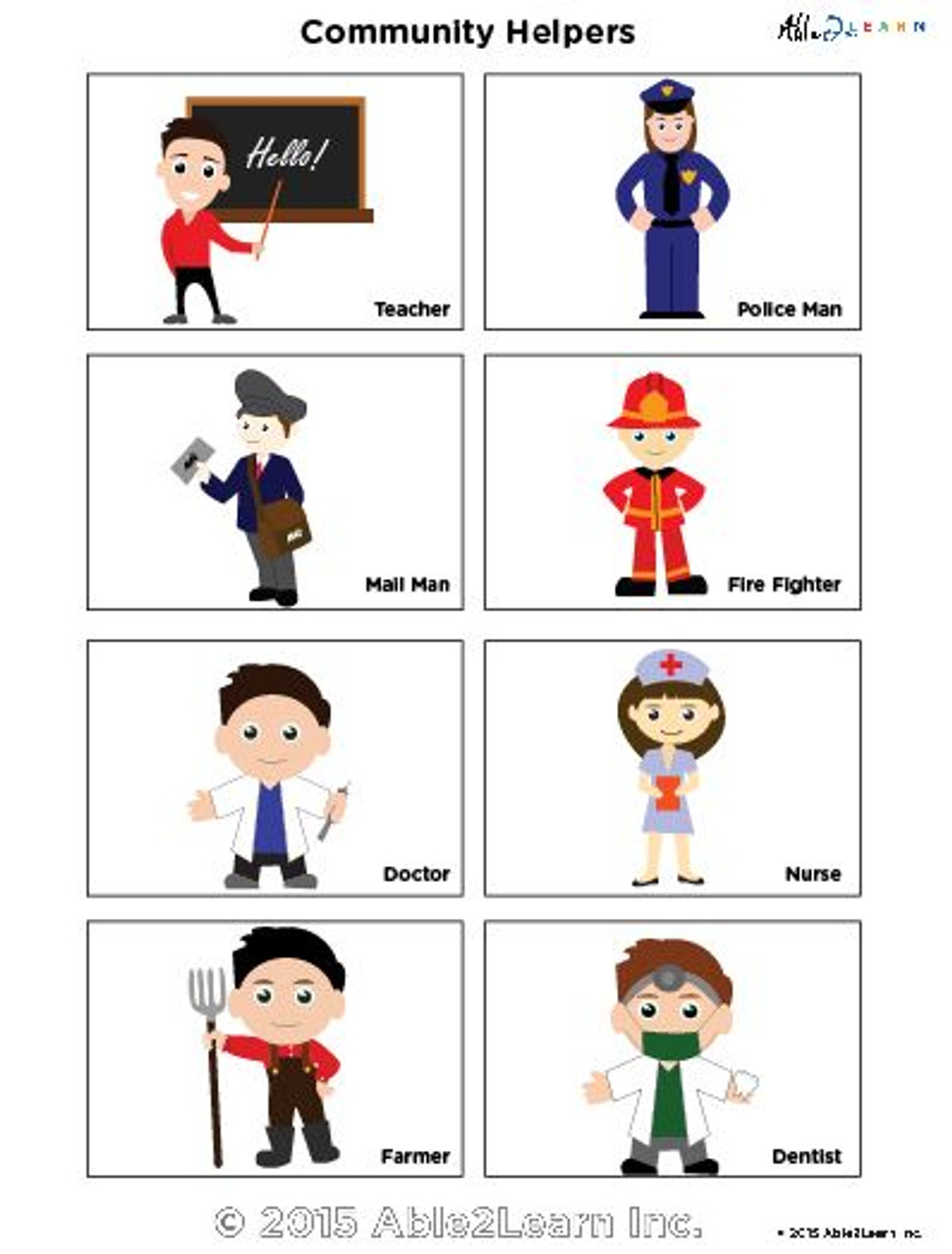 Free munity helper flashcards free aba resources