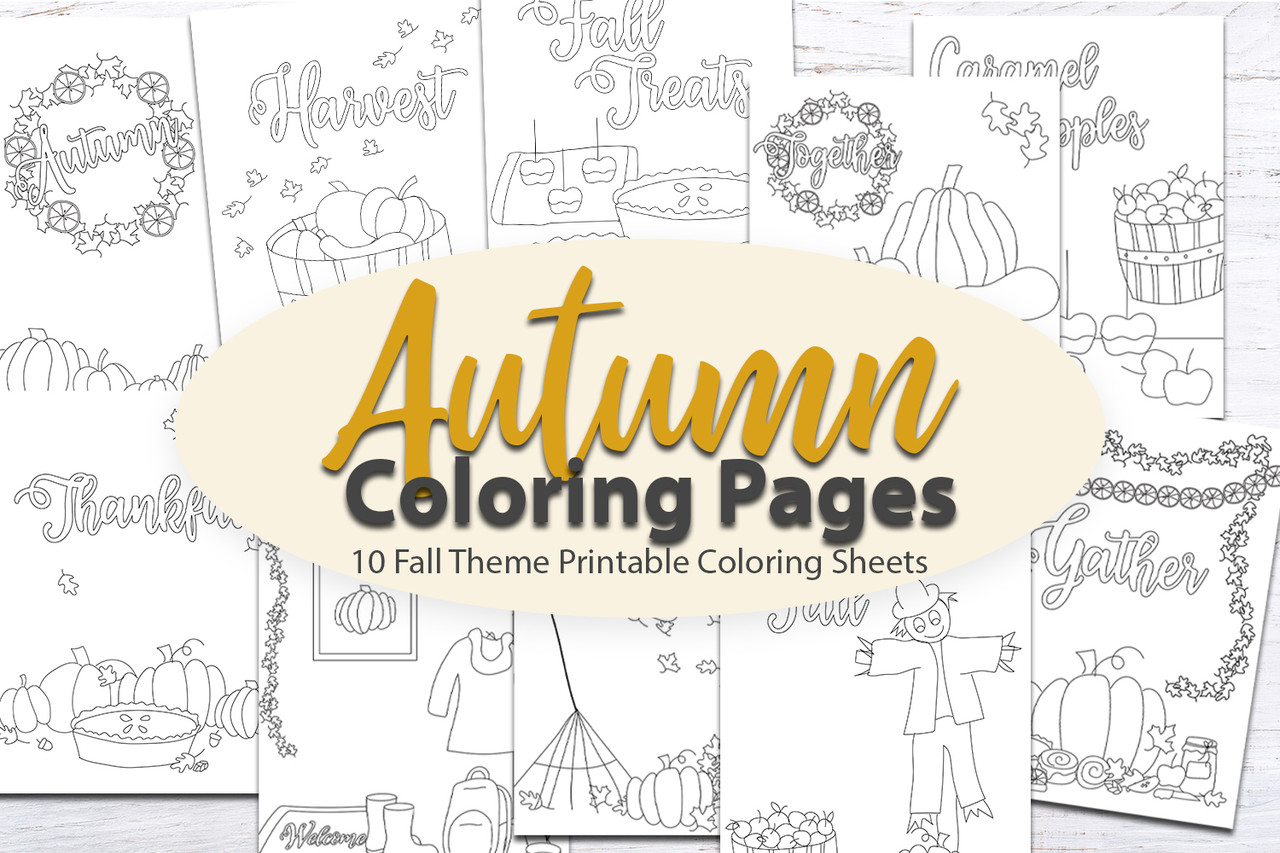 Printable autumn coloring pages for adults and kids