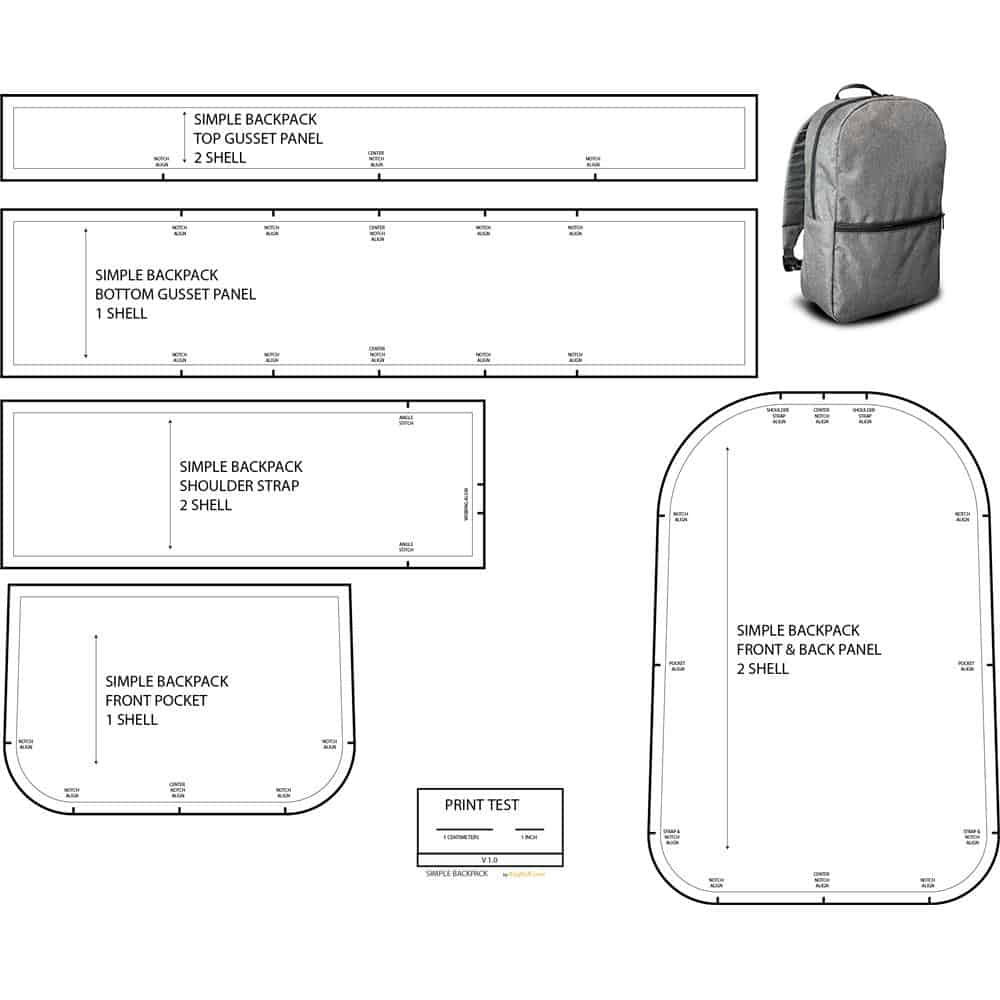 Simple series backpack templatepattern diy myog