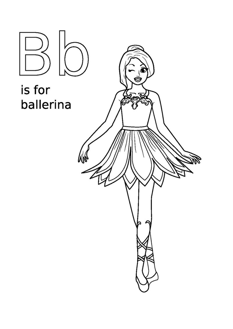 Fileb is for ballerina coloring pagepdf