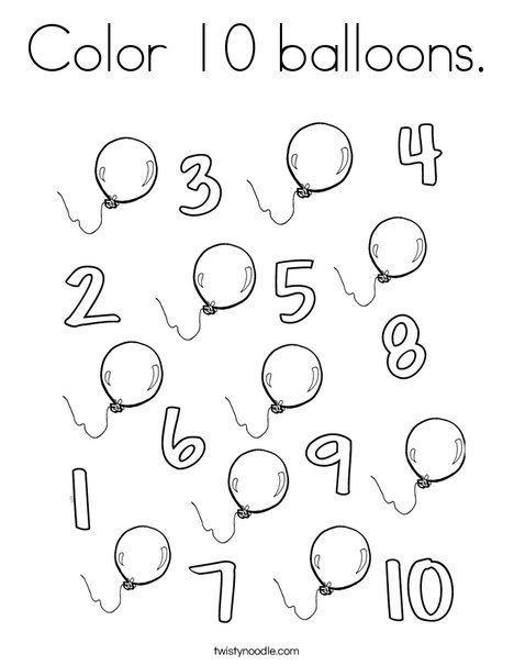 Color balloons coloring page