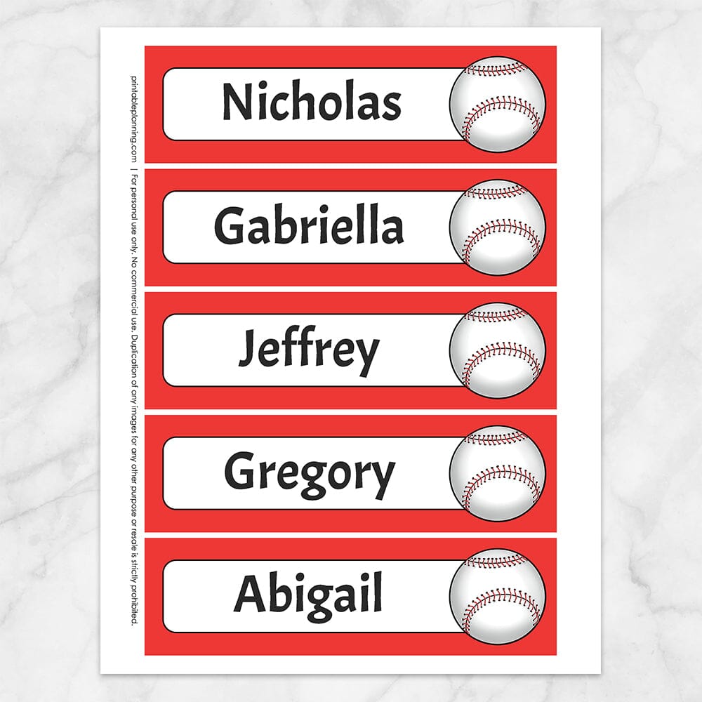 Bundle personalized baseball bookmarks