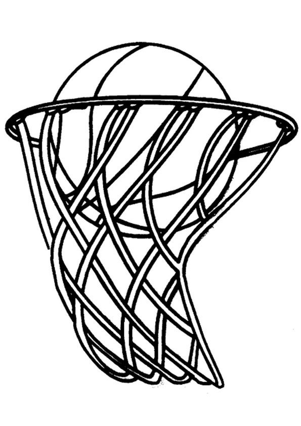 Basketball in net coloring page free basketball basketball net logo clipart