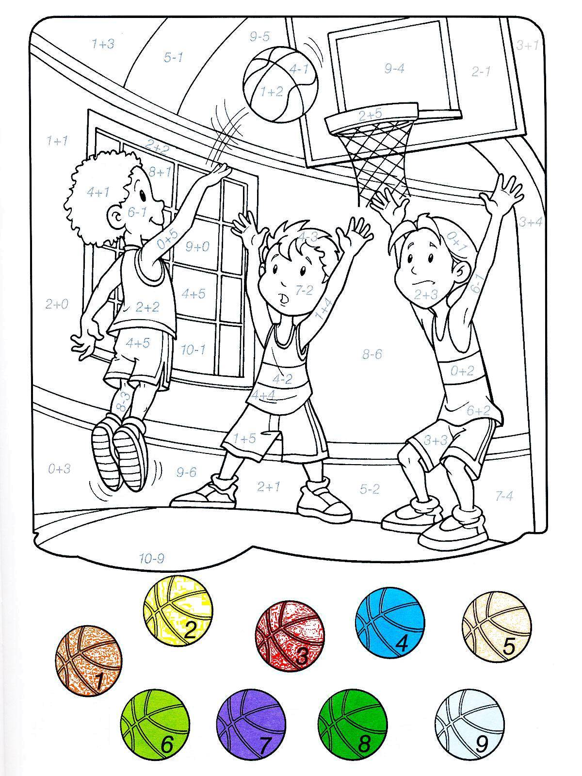 Online coloring pages coloring page paint basketball players deciding examples math coloring pages download print coloring page