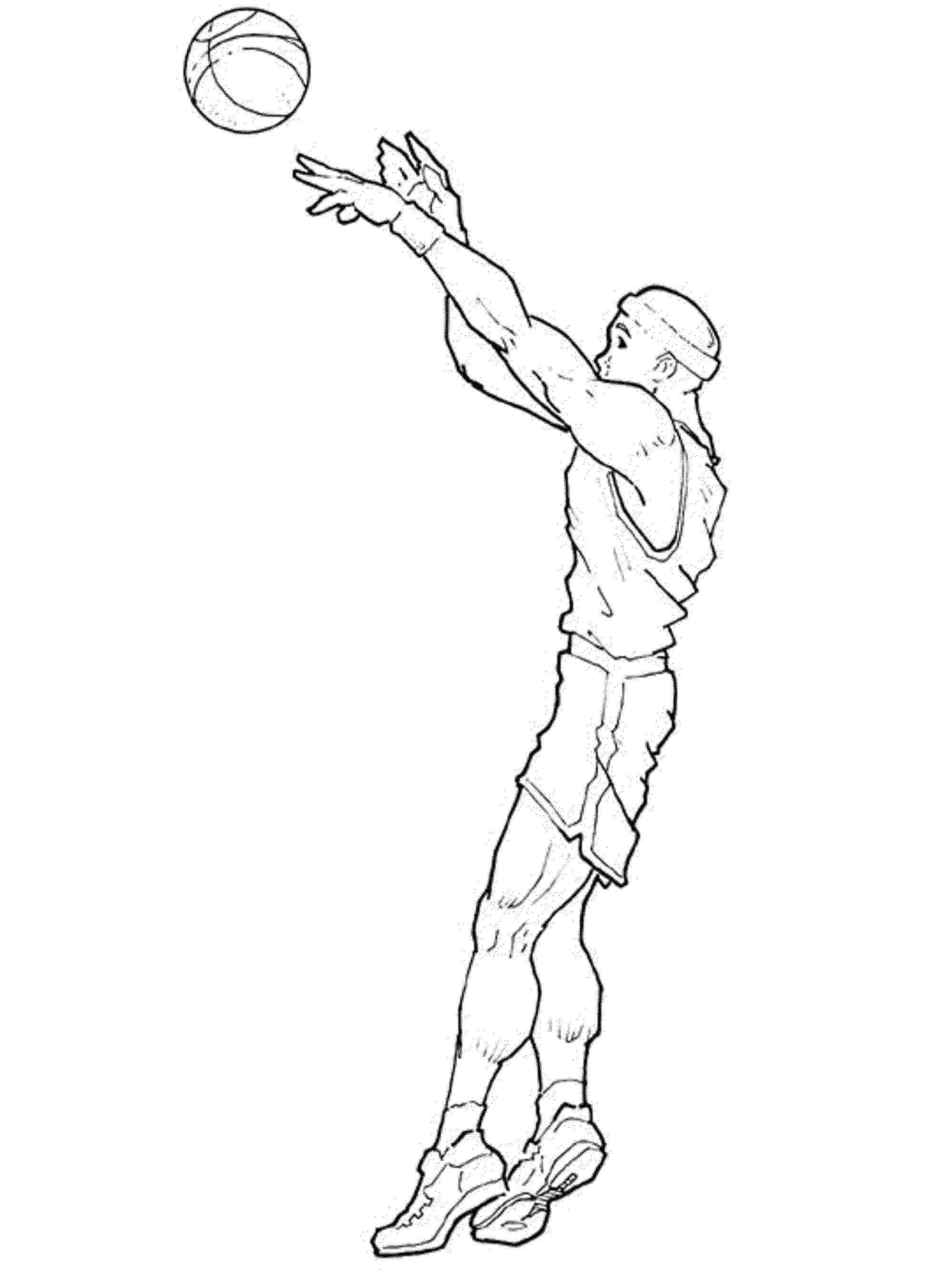 Online coloring pages coloring page professional basketball player sport download print coloring page