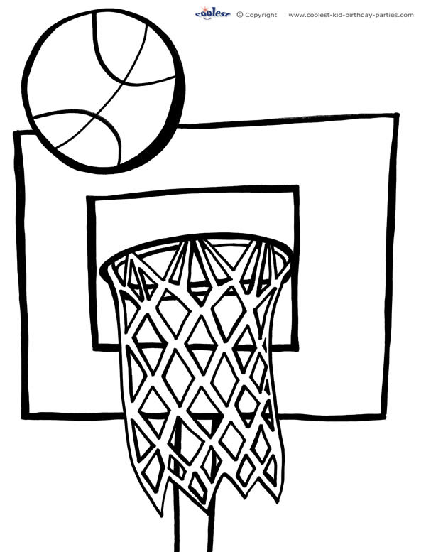 Printable basketball coloring page