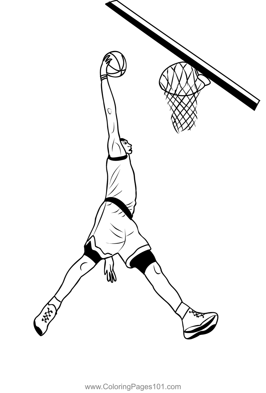 Basketball coloring page for kids