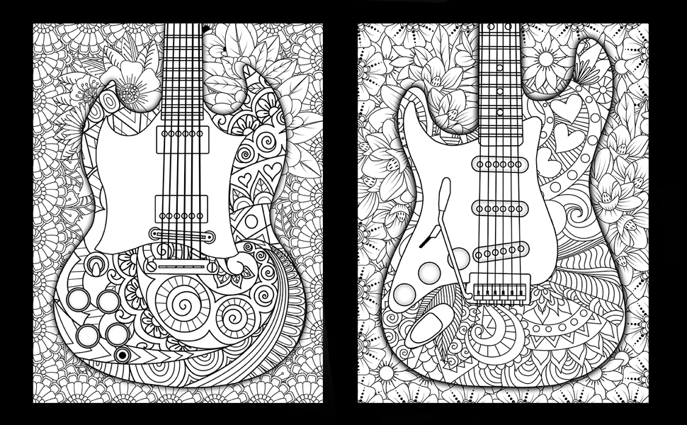 Amazing guitars for lefties vol electric adult coloring book for relaxation and stress relief flowers mandalas and abstract designs amazing guitars adult coloring books for lefties randall tony books