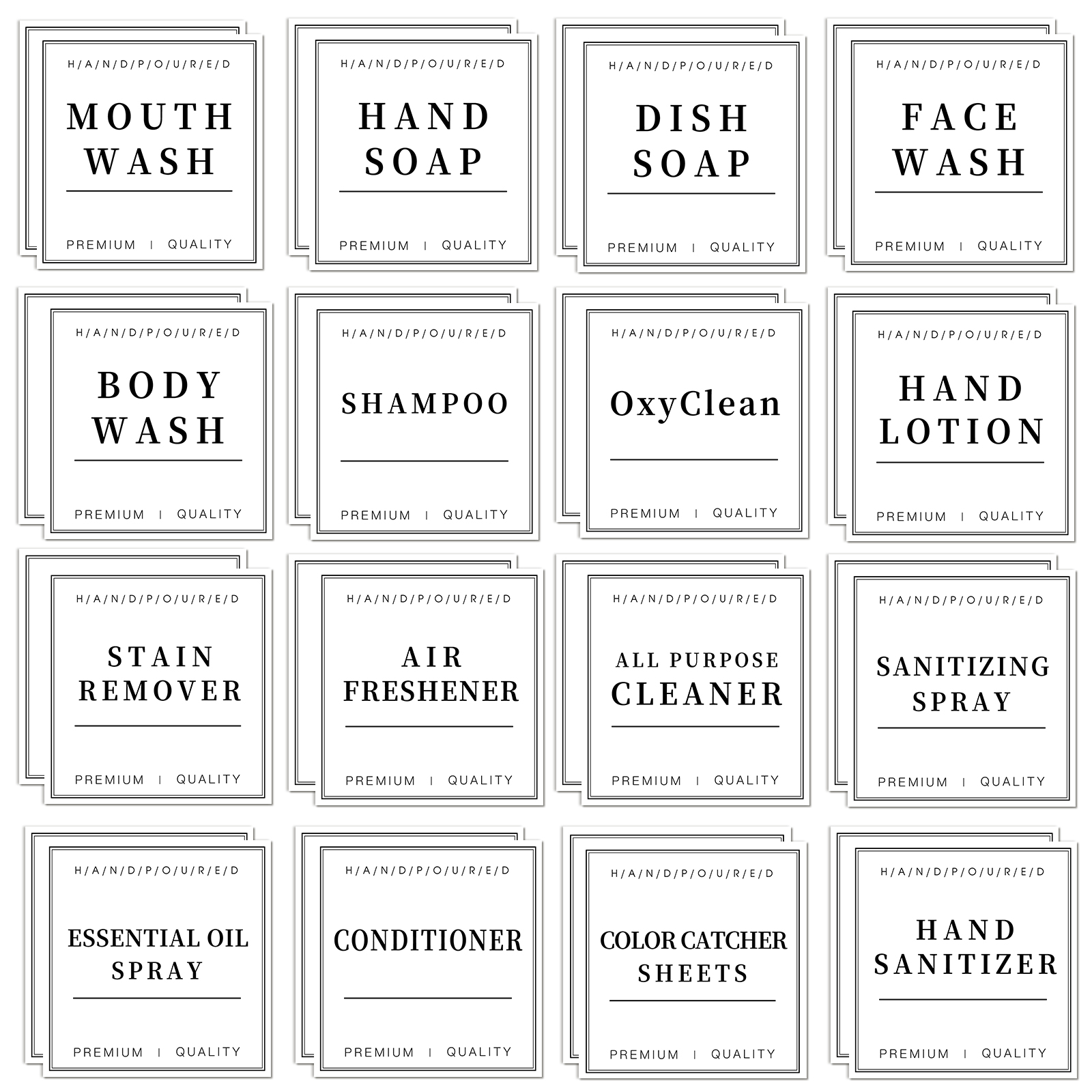 Pcs white waterproof labels for bottles shampoo and conditioner dispenser label stickers bathroom hand soap label â
