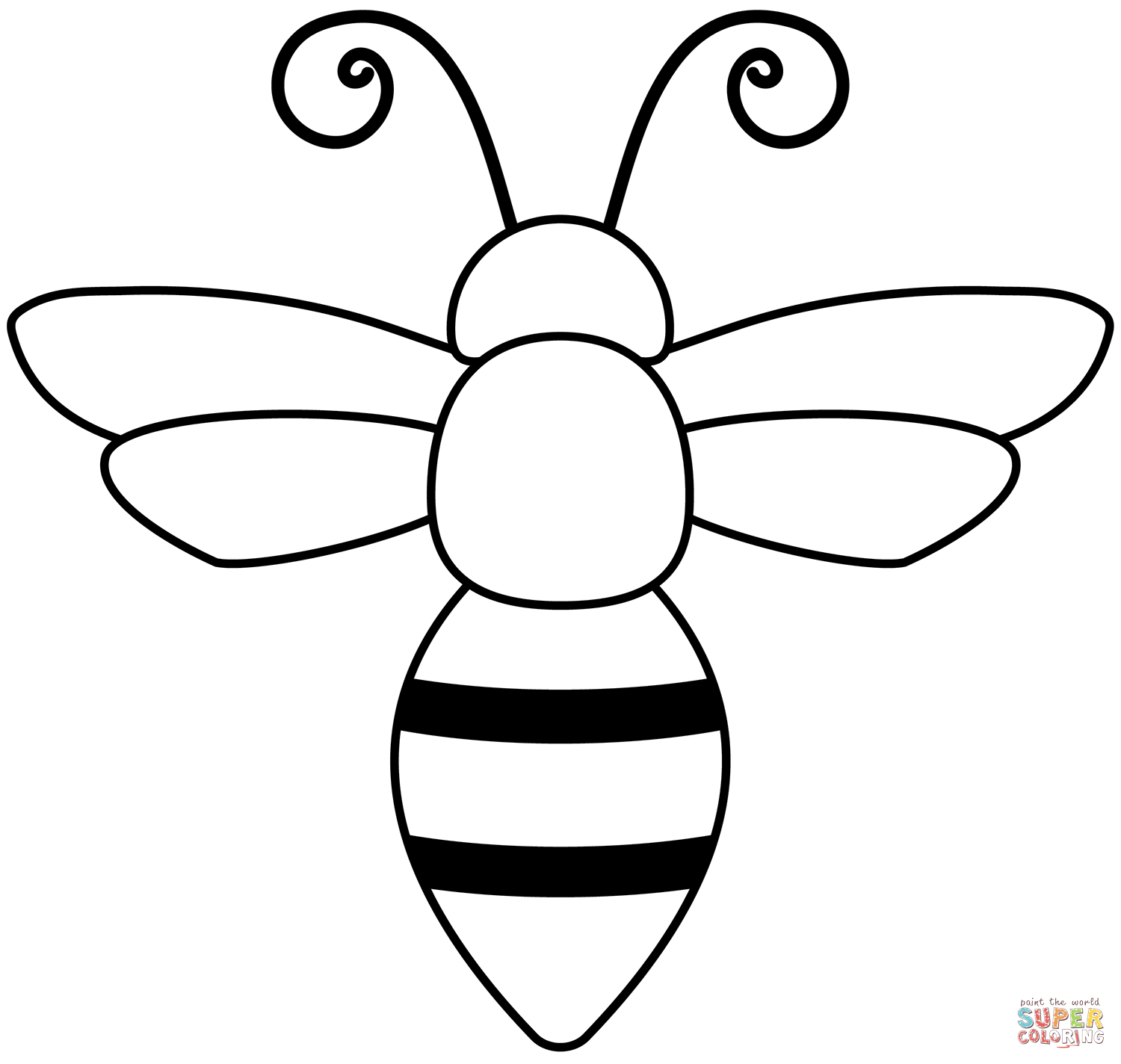 Bee coloring page free printable coloring pages