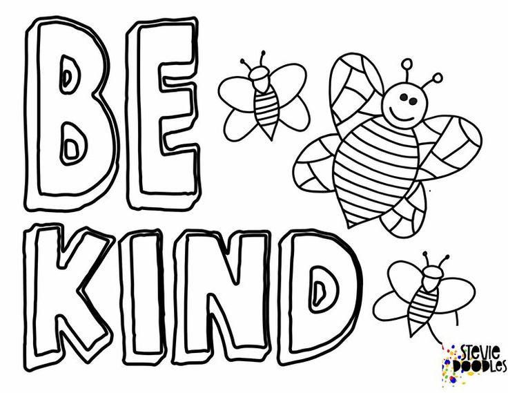 Free printable be kind coloring pages with bees over free pages at stevie doodes kindergarten coloring pages bee coloring pages free coloring pages