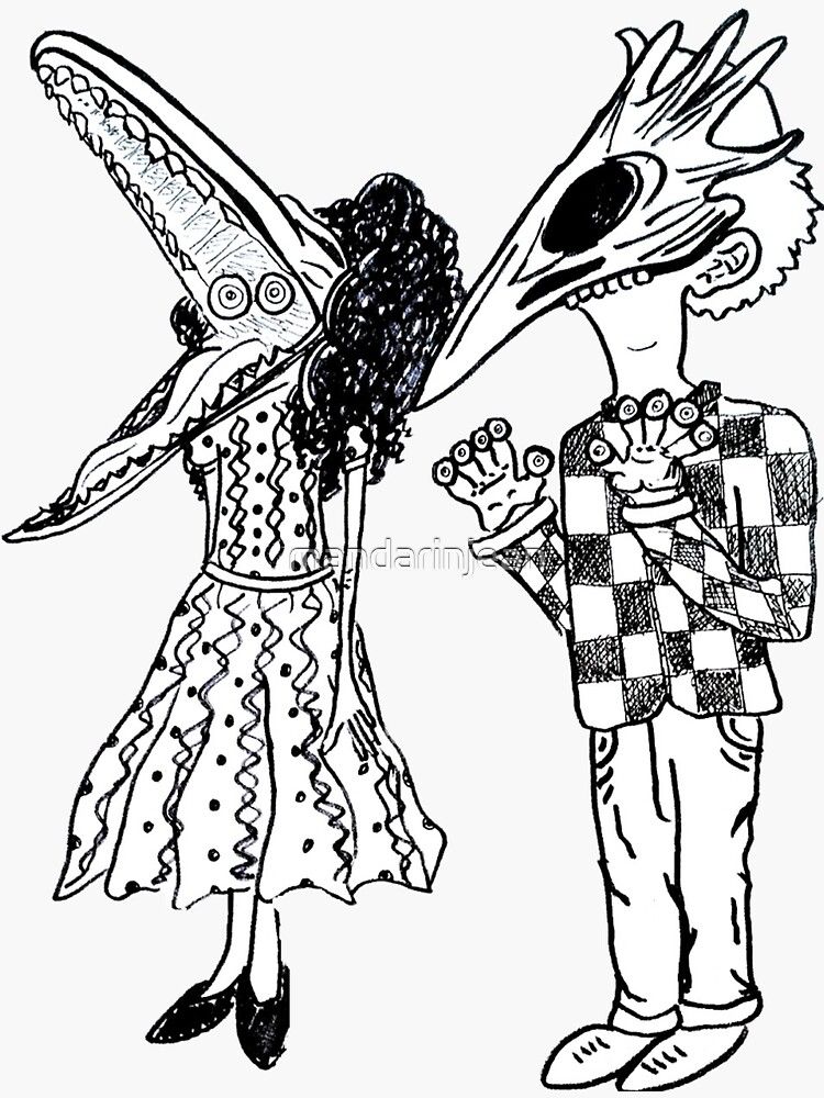 Beetlejuice beetlejuice beetlejuice sticker for sale by mandarinjean monster coloring pages beetlejuice dark art illustrations