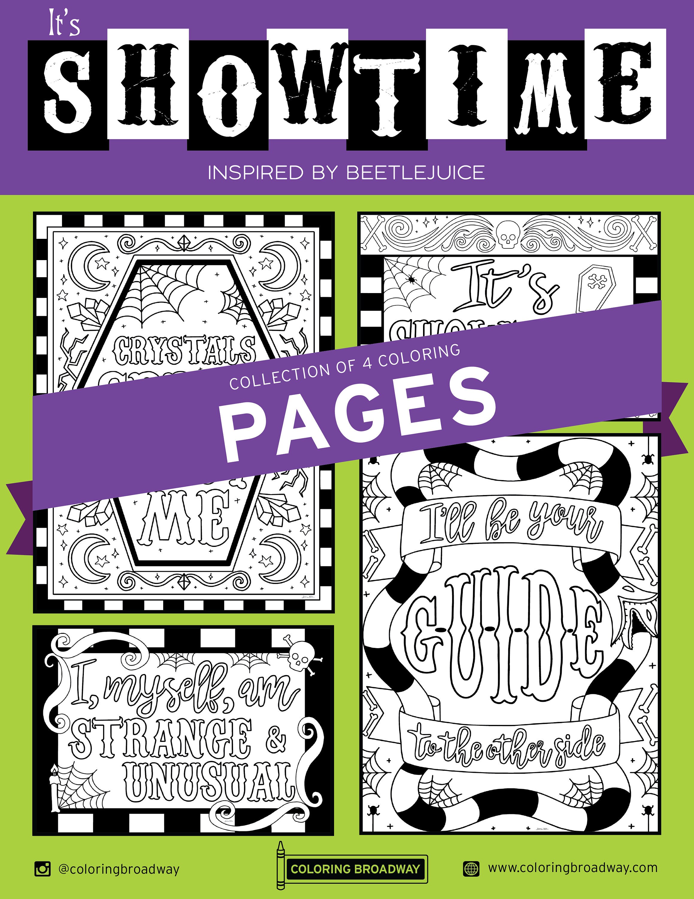 Beetlejuice coloring pages broadway musical theater note cards strange and unusual wall art theatre nerd its showtime sucks yes