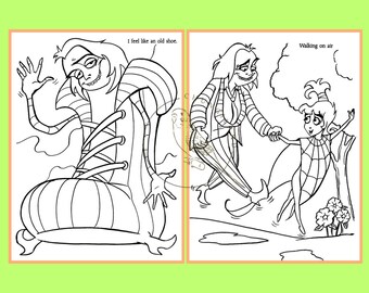 Coloring book beetlejuice printable pdf instant digital download vintage pages to color download now