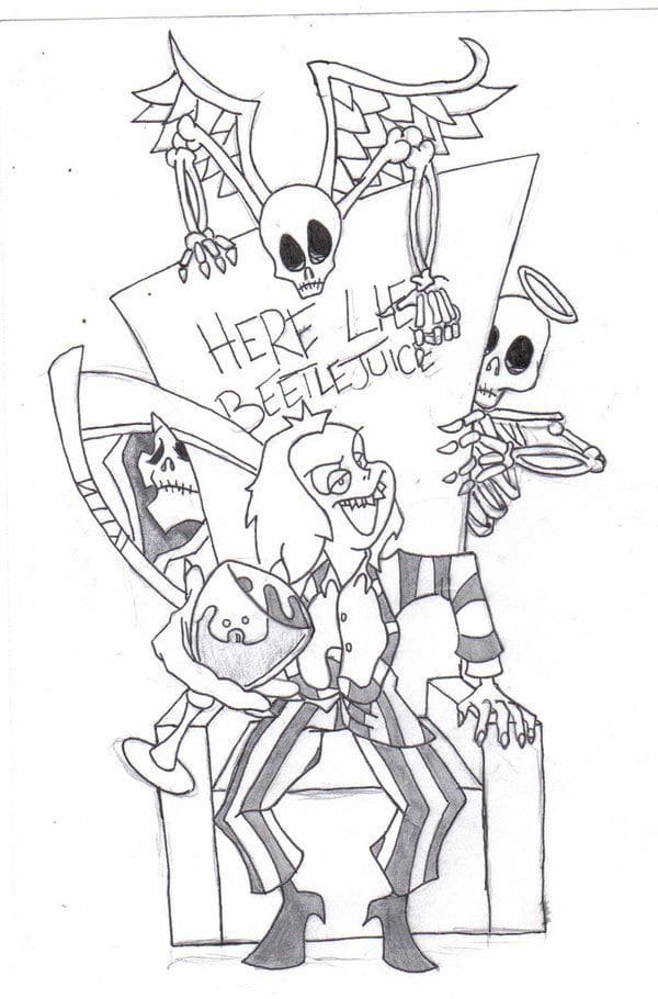 Beetlejuice coloring pages printable for free download