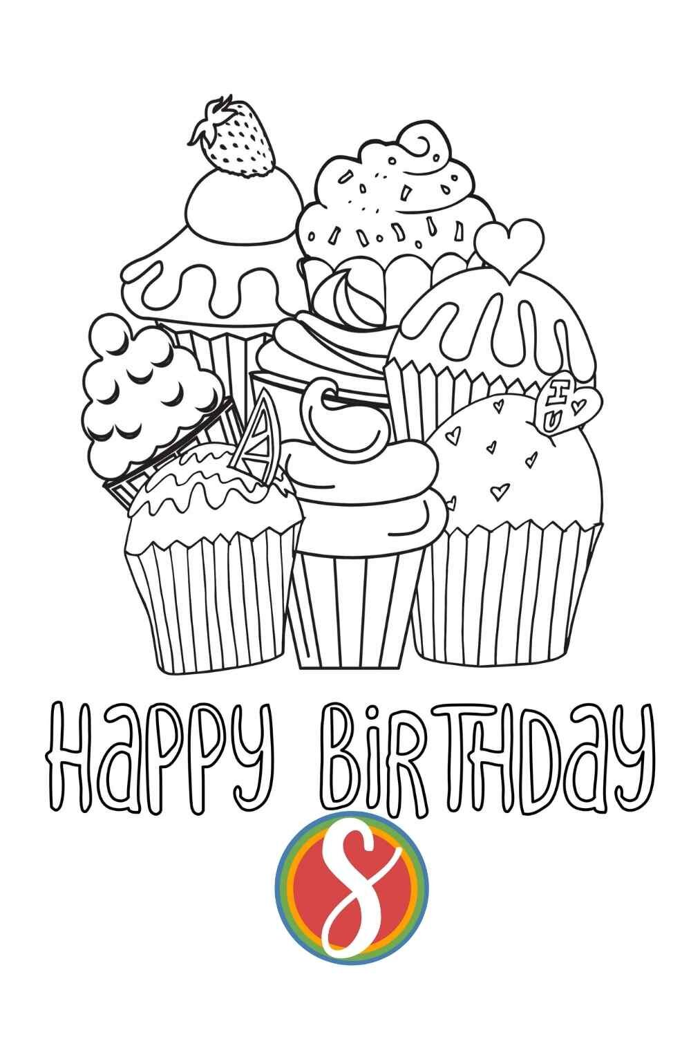 Free cupcake coloring pages â stevie doodles