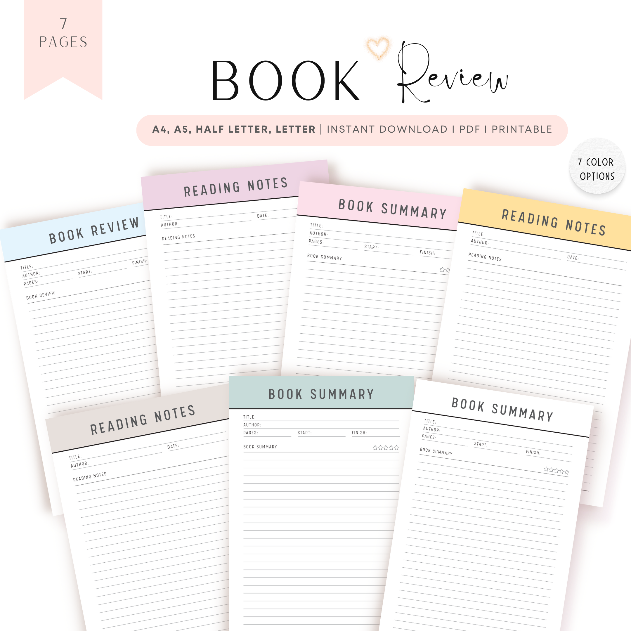Free book review bundle with color options â
