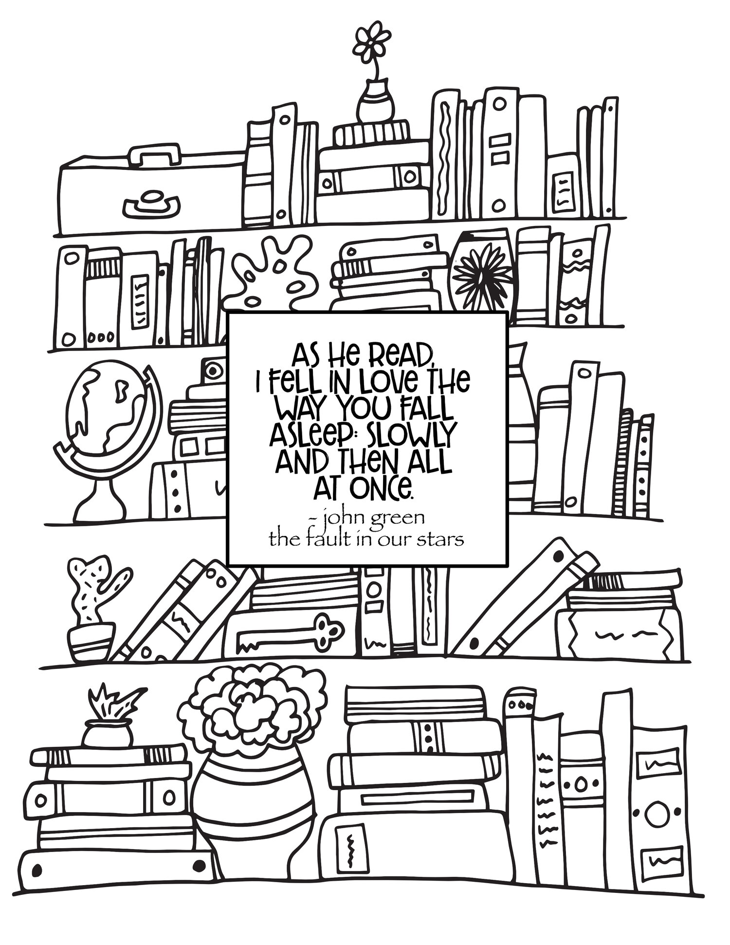 Bookshelf the fault in our stars quote