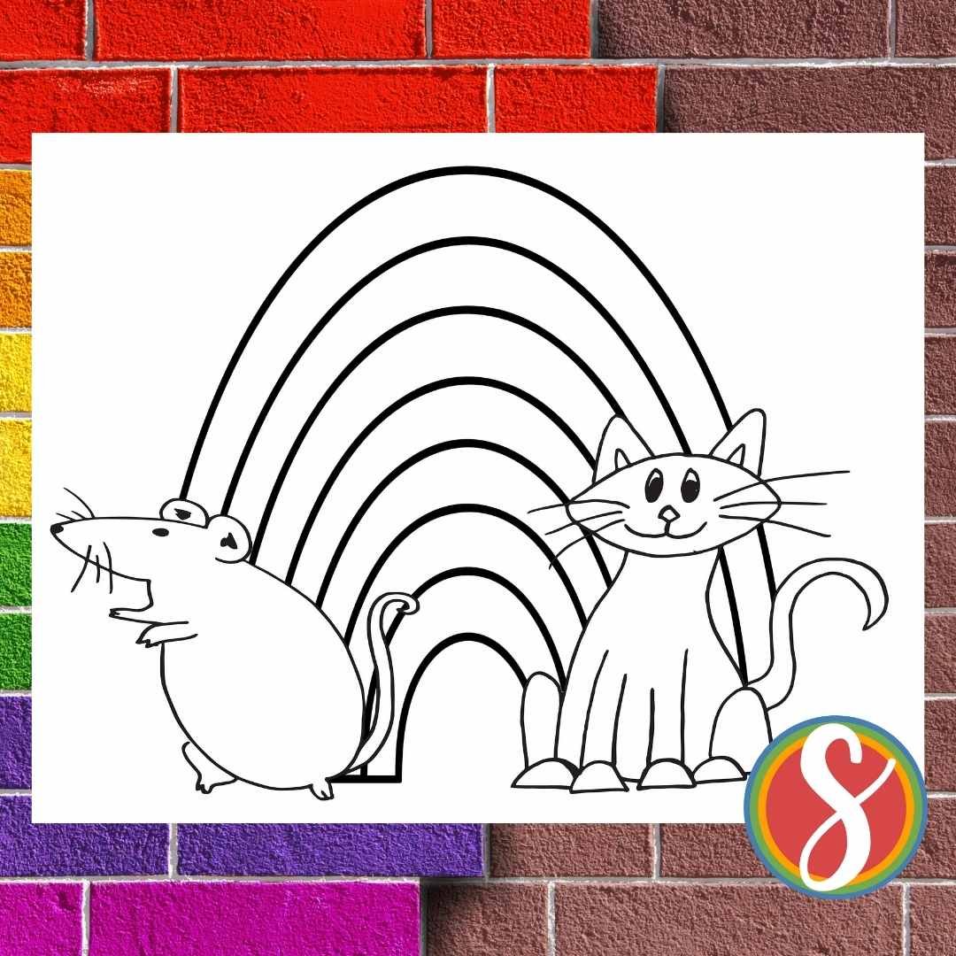 Free rainbow coloring pages â stevie doodles