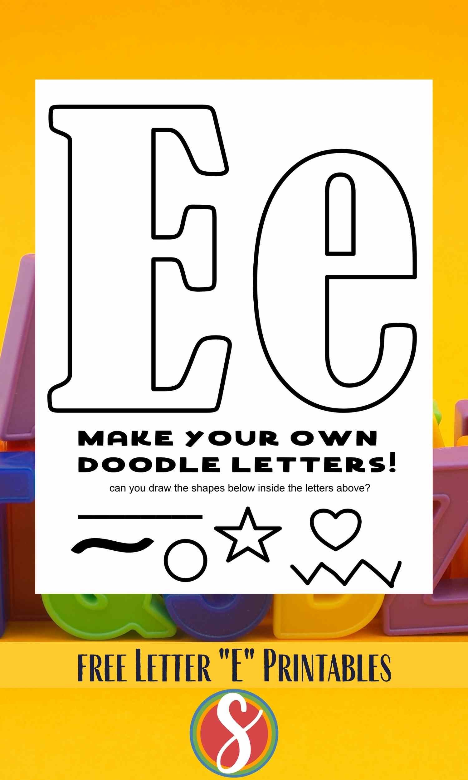Letter e coloring pages â stevie doodles