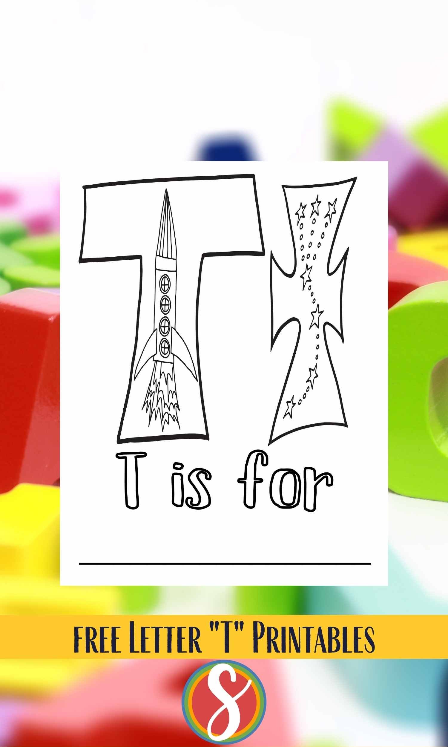 Free letter t coloring pages â stevie doodles