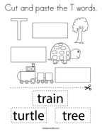 Letter t coloring pages