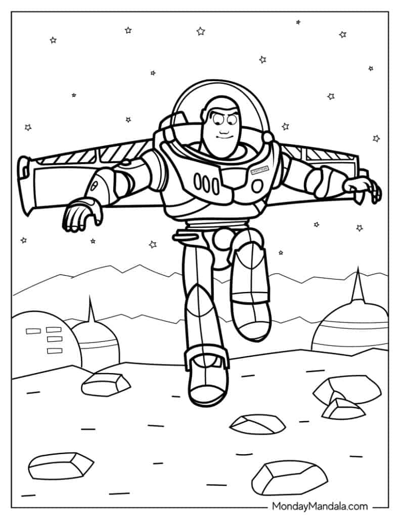 Buzz lightyear coloring pages free pdf printables