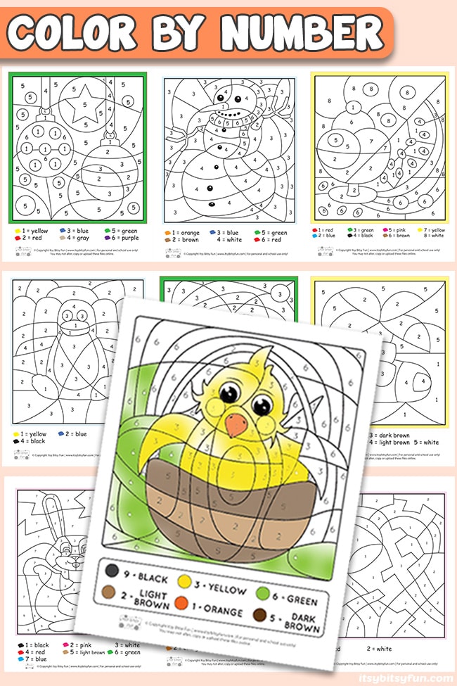 Free printable color by number worksheets
