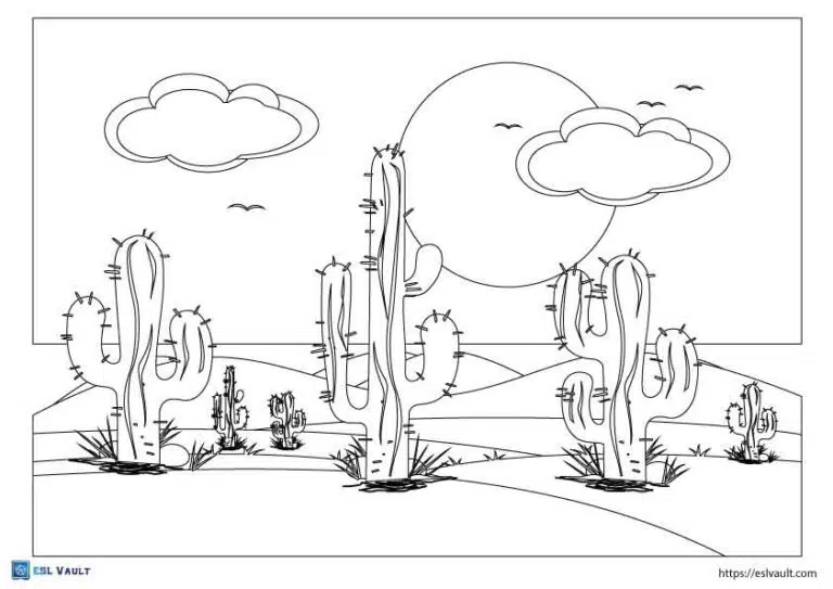 Free cactus coloring pages