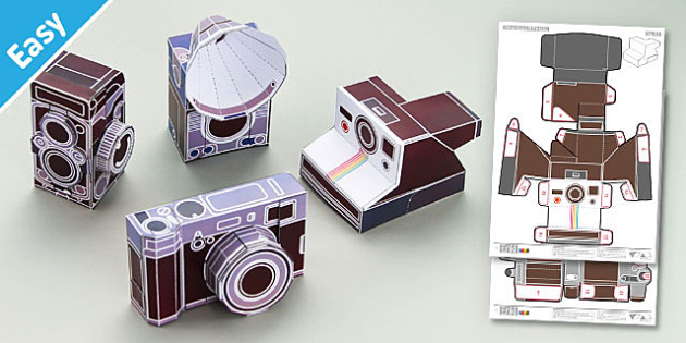Enkl vintage camera paper model printables teacher made