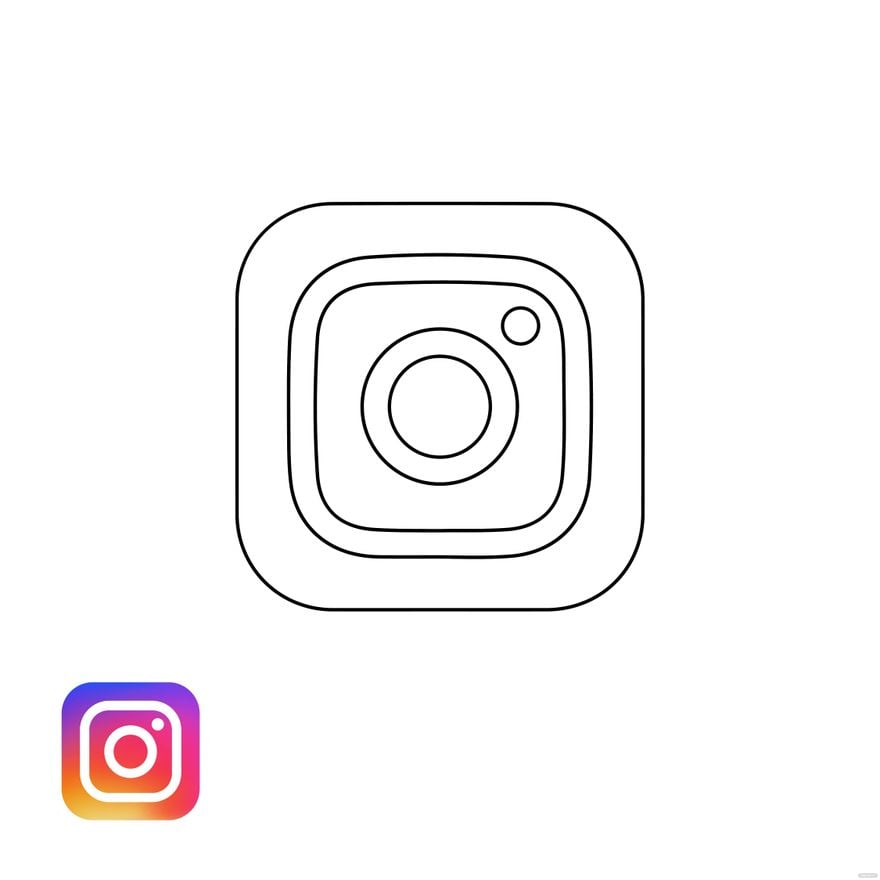 Free instagram camera coloring page