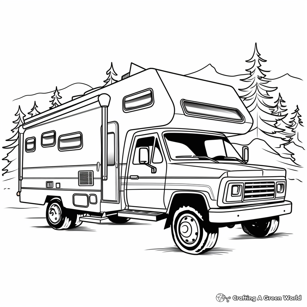 Camper rv coloring pages