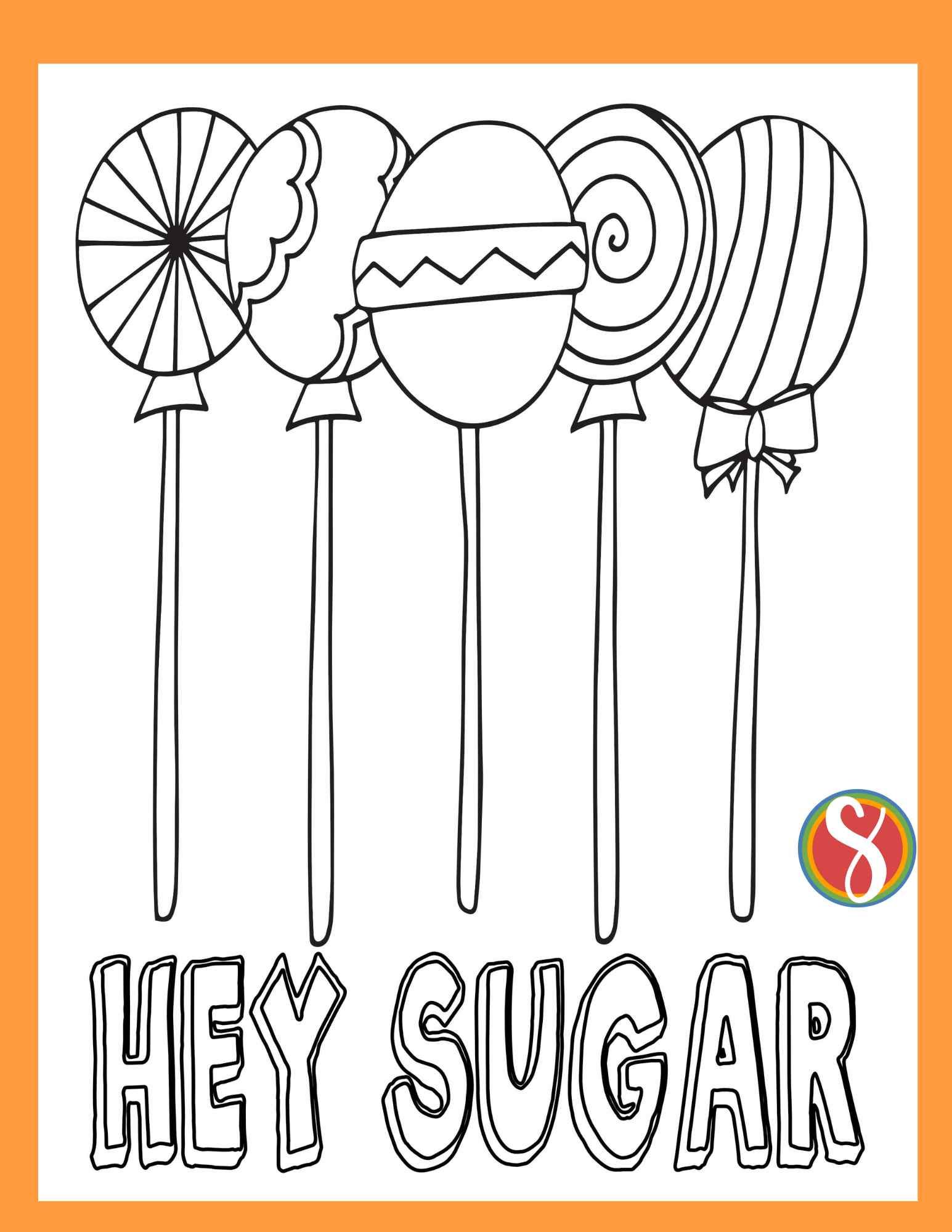 Free candy coloring pages â stevie doodles