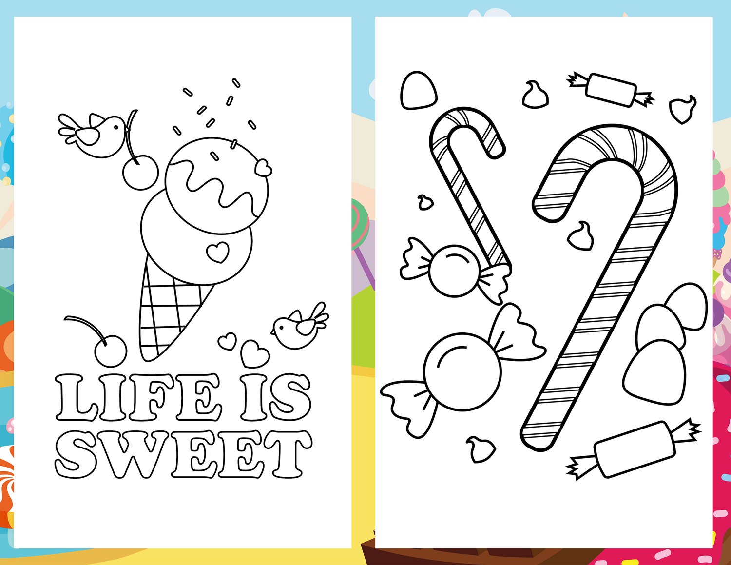 Candyland theme coloring books â regina renee designs events
